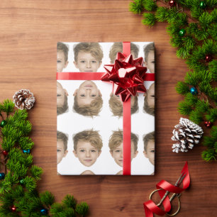 Aangepaste Gift Kerstmis met Gezicht Gepersonalise Cadeaupapier