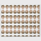 Aangepaste Gift Kerstmis met Gezicht Gepersonalise Cadeaupapier (Vlak)