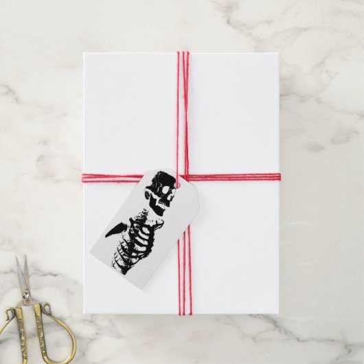 Aangepaste Gift Labels SKELET Cadeaulabel (Met Touw)
