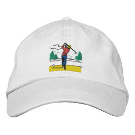 Aangepaste Gift Swinging Golfer op Classic Geborduurde Pet