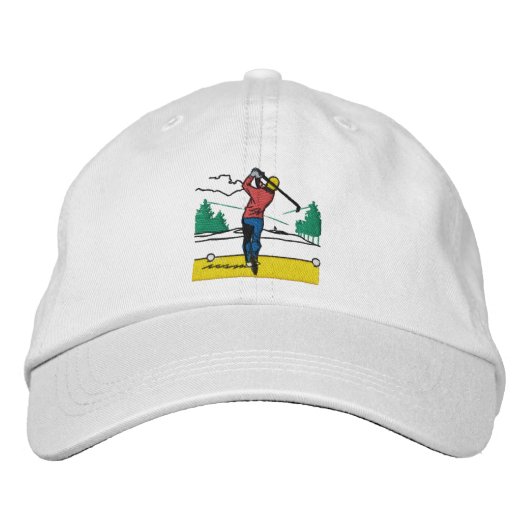 Aangepaste Gift Swinging Golfer op Classic Geborduurde Pet (Voorkant)