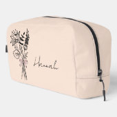 Aangepaste gift voor bruidsmeisje bloemenperzik toilettasje (Rechterhoek)