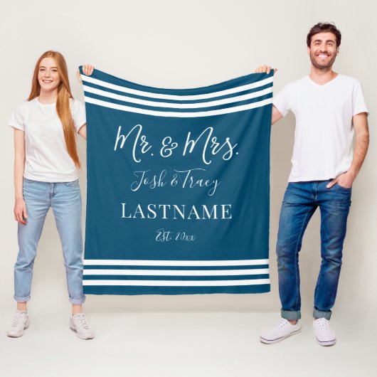 Aangepaste Gift voor Paar | Aangepaste Mr en Mrs G Fleece Deken (In situ)