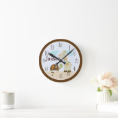 Aangepaste "Giggle Gang Giraffe &Turtle"-klok Ronde Klok (Huis)