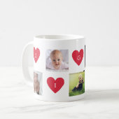 Aangepaste Gigi 5 Foto's Collage Hearts Grandmoede Koffiemok (Voorkant links)