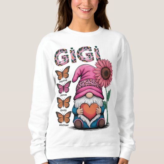 Aangepaste Gigi met kleinkinderen Namen Oma Gift Trui (Voorkant)