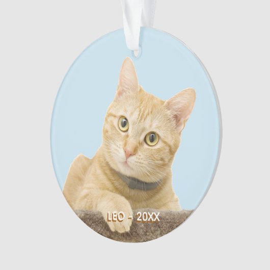 Aangepaste Ginger Cat foto kerstboom Ornament (voorkant)