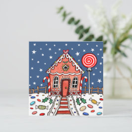 Aangepaste Gingerbread House Kerstmis Uitnodiging