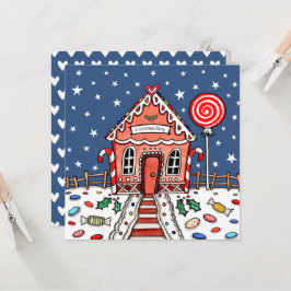 Aangepaste Gingerbread House Kerstmis Uitnodiging