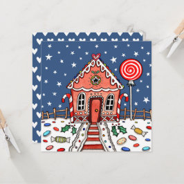 Aangepaste Gingerbread House Kerstmis Uitnodiging