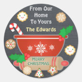 Aangepaste Gingerbread Kerst Chalkboard Stickers (Voorkant)