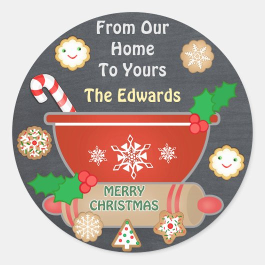 Aangepaste Gingerbread Kerst Chalkboard Stickers (Voorkant)