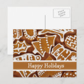 Aangepaste Gingerbrood Holiday-Kaart Feestdagenkaart (Voorkant / Achterkant)