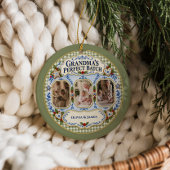 Aangepaste Gingham Grootmoeders Perfecte Batch Fot Keramisch Ornament