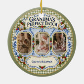 Aangepaste Gingham Grootmoeders Perfecte Batch Fot Keramisch Ornament (Achterkant)
