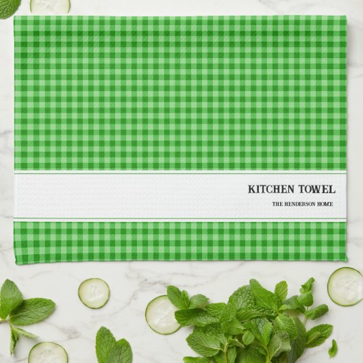 Aangepaste Gingham keukenhanddoek (Gevouwen)