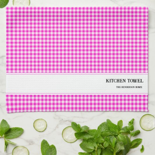 Aangepaste Gingham keukenhanddoek (Gevouwen)