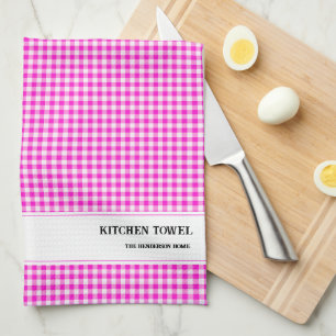 Aangepaste Gingham keukenhanddoek