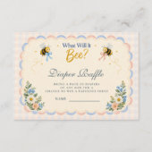 Aangepaste Gingham Wat Zal Het Bijtje Luier Raffle Informatiekaartje (Voorkant)