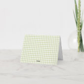 Aangepaste Gingham Ze Is Net Op De Markt Bedankkaart (Achterkant)