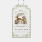Aangepaste Gingham Ze Is Net Op De Markt Cadeaulabel (Voorkant)