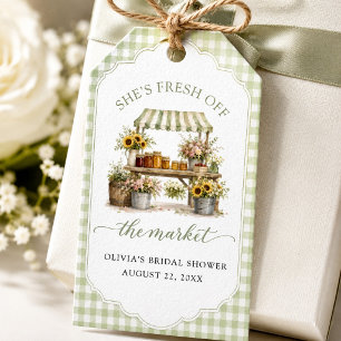 Aangepaste Gingham Ze Is Net Op De Markt Cadeaulabel