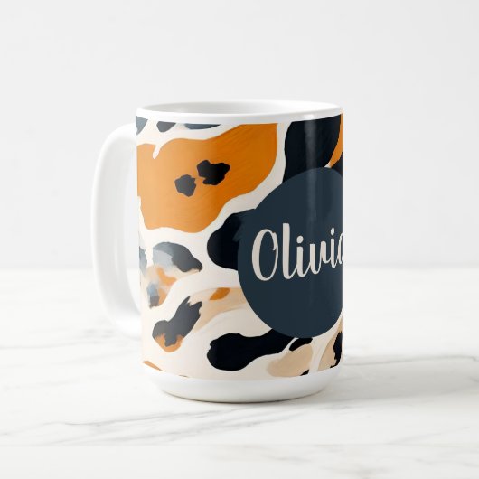 Aangepaste Giraffe Dierenprint Koffiemok (Voorkant links)