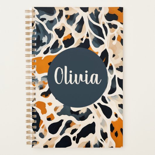 Aangepaste Giraffe Dierenprint Planner (Voorkant)