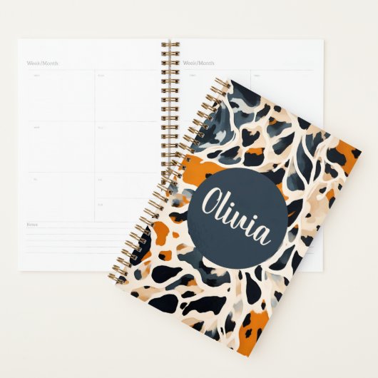 Aangepaste Giraffe Dierprint Planner (Display)