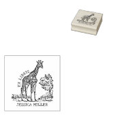 Aangepaste Giraffe Ex Libris Bookplate Rubberstempel (Gestempeld)