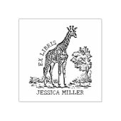 Aangepaste Giraffe Ex Libris Bookplate Rubberstempel (Afrduk)