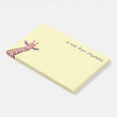 Aangepaste Giraffe Gele aangepaste tekst Post-it® Notes (Schuin)