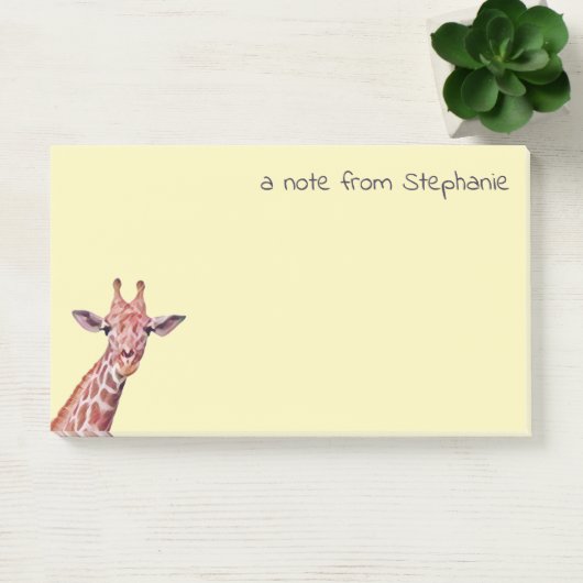 Aangepaste Giraffe Gele aangepaste tekst Post-it® Notes (Kantoor)