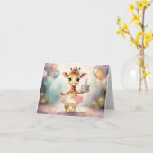 Aangepaste Giraffe in roze tutu Happy 6th birthday Kaart (Gele Bloem)