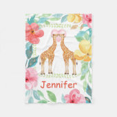 Aangepaste Giraffe kinderboekje Fleece Deken (Voorkant)