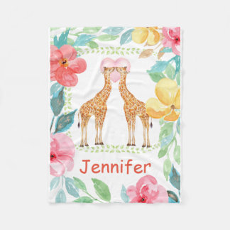 Aangepaste Giraffe kinderboekje Fleece Deken
