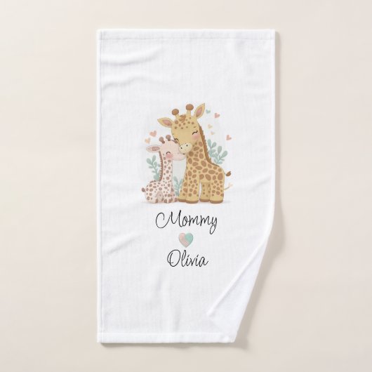 Aangepaste Giraffe Love Towel Set Bad Handdoek (Handdoek)