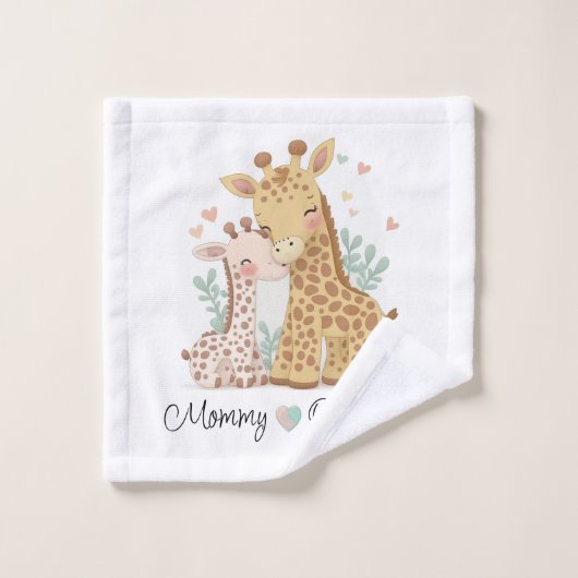 Aangepaste Giraffe Love Towel Set Bad Handdoek (Wasdoekje)