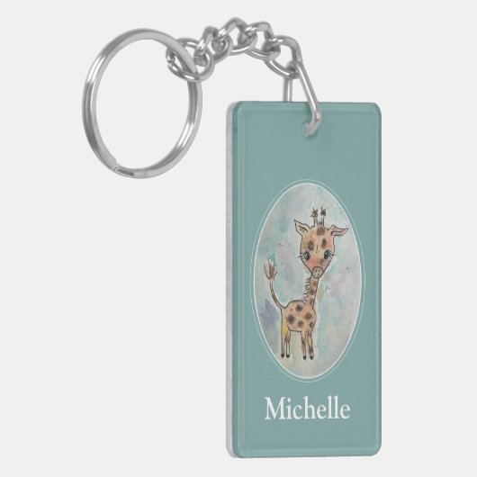 Aangepaste Giraffe met handmatige verdeling Sleutelhanger (Voorkant Links)