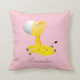 Aangepaste Giraffe roze Kussen
