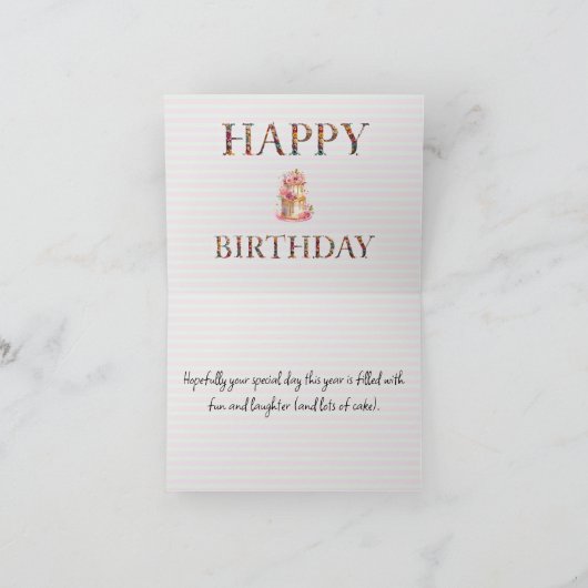 Aangepaste Giraffe Roze Tutu Verjaardag Gelukkige Kaart (Binnen)