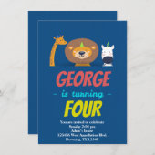 Aangepaste Giraffe Zebra Cartoon Kaart (Voorkant / Achterkant)