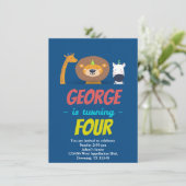 Aangepaste Giraffe Zebra Cartoon Kaart (Staand voorkant)