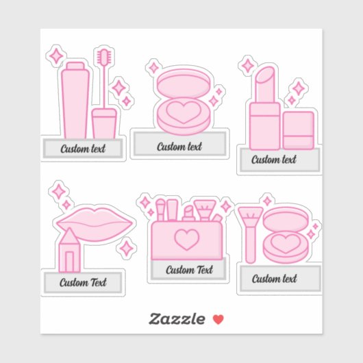 Aangepaste girale spullen, make-up sticker, lippen sticker (Vel)