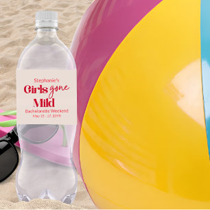 Aangepaste Girls Gone Mild Bachelorette Strandweek Waterfles Etiket