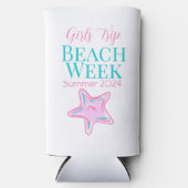 Aangepaste Girl's Trip Beach Week Zeester Seltzer Blikjeskoeler (Voorkant)