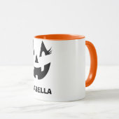 Aangepaste Girly Face Halloween Mok – Schattige Pe (Voorkant rechts)