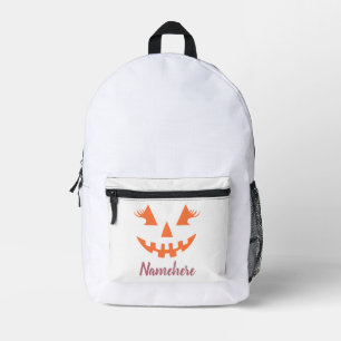 Aangepaste Girly Jack O Lantaarn Pompoen Halloween Bedrukte Rugzak