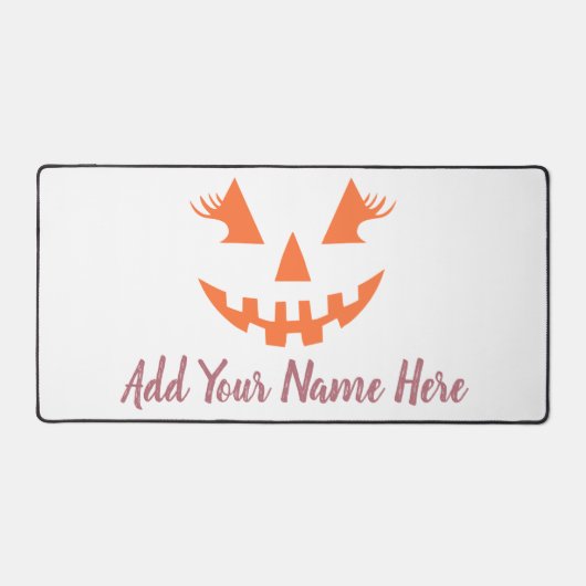 Aangepaste Girly Jack O Lantaarn Pompoen Halloween Bureaumat (Voorkant)
