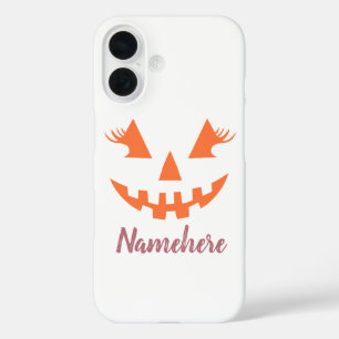 Aangepaste Girly Jack O Lantaarn Pompoen Halloween iPhone 16 Hoesje